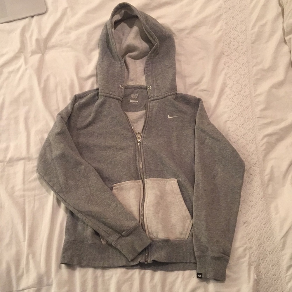 Gray Nike zip up hoodie